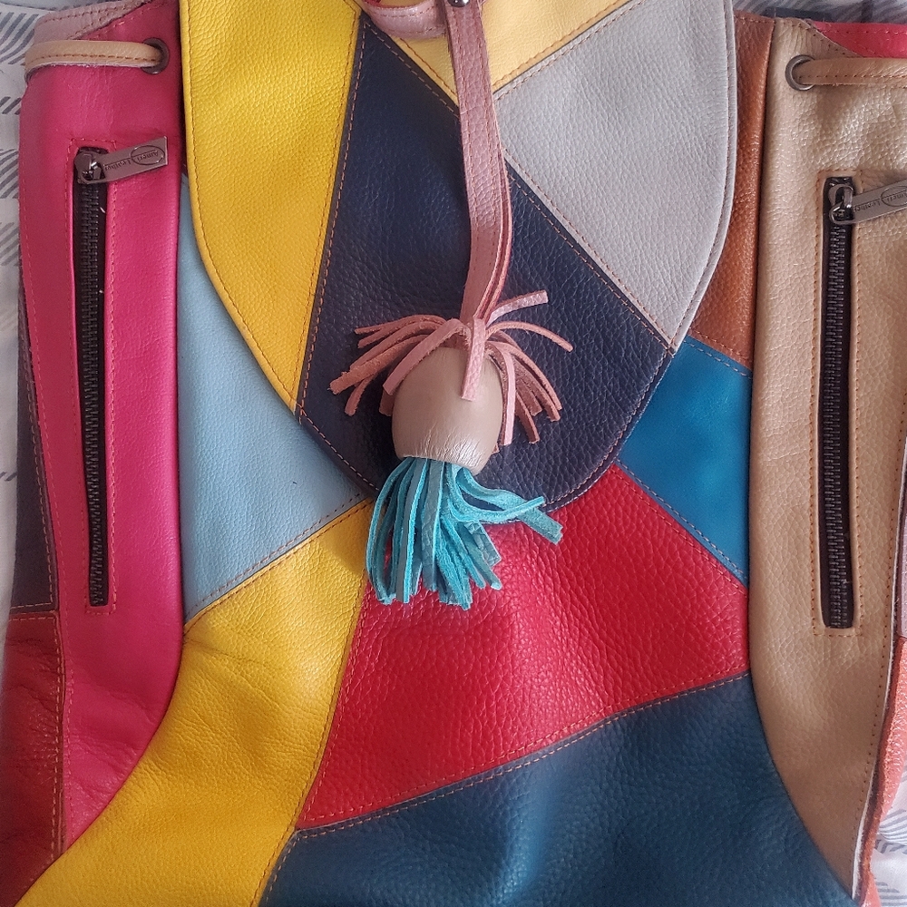 Multicolor Patchwork Leather Bag - image 1